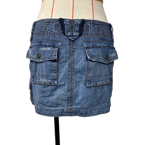 Mossimo Juniors Size 7 Blue Denim Cargo Mini Skirt - Picture 8 of 8